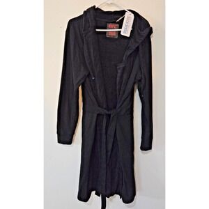 DUDE ROBE The DudeRobe UFC Fight Night Black Hooded Terry Bath Robe  Size S/M